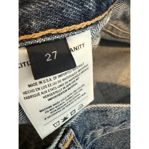 Citizens Of Humanity Midi Skirt Blue Denim Jean Buttons Womens sz 27 Slit Hem - Picture 8 of 10